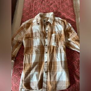 Plaid mustard yellow blouse